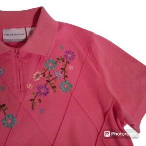 Alfred Dunner coral color knit top sz PM